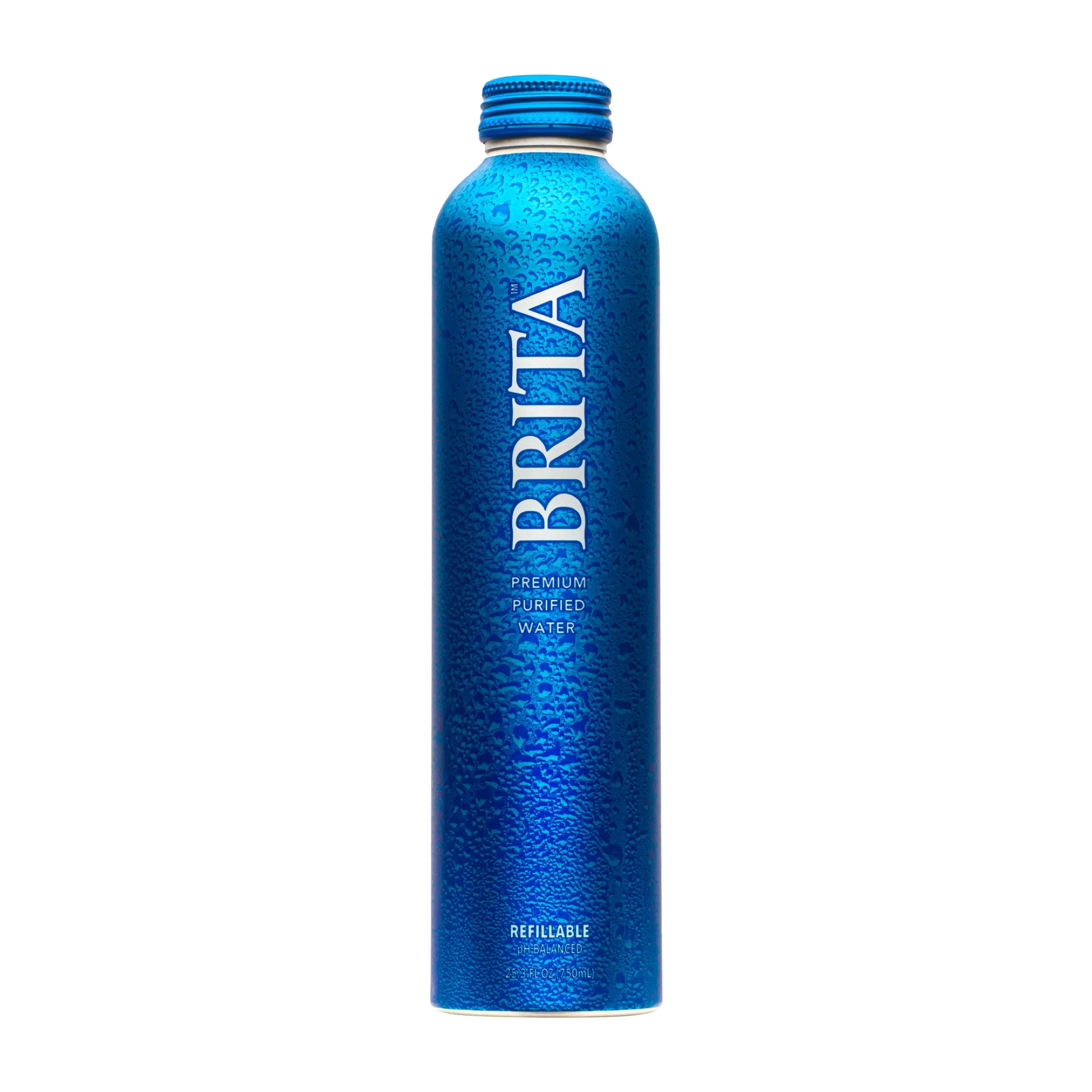 Brita Premium Purified Bottled Water, 25 fl oz (12 Pack), BPA Free Refillable Aluminum Bottles H5288