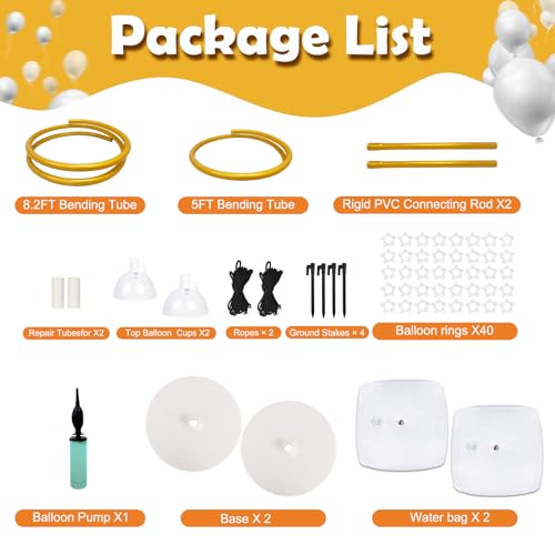AerWo Balloon Arch Kit 9.35FT & 6FT with Gold Frame Stand for Wedding Party Decor C288064