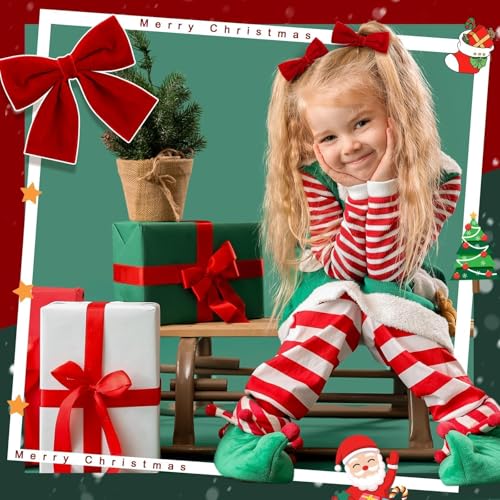 8 Pcs Velvet Hair Bows for Girls with Alligator Clips W5207