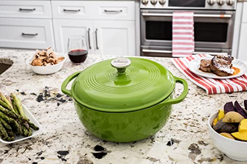 Lodge 6 Quart Enameled Cast Iron Dutch Oven with Lid, Indigo A835868