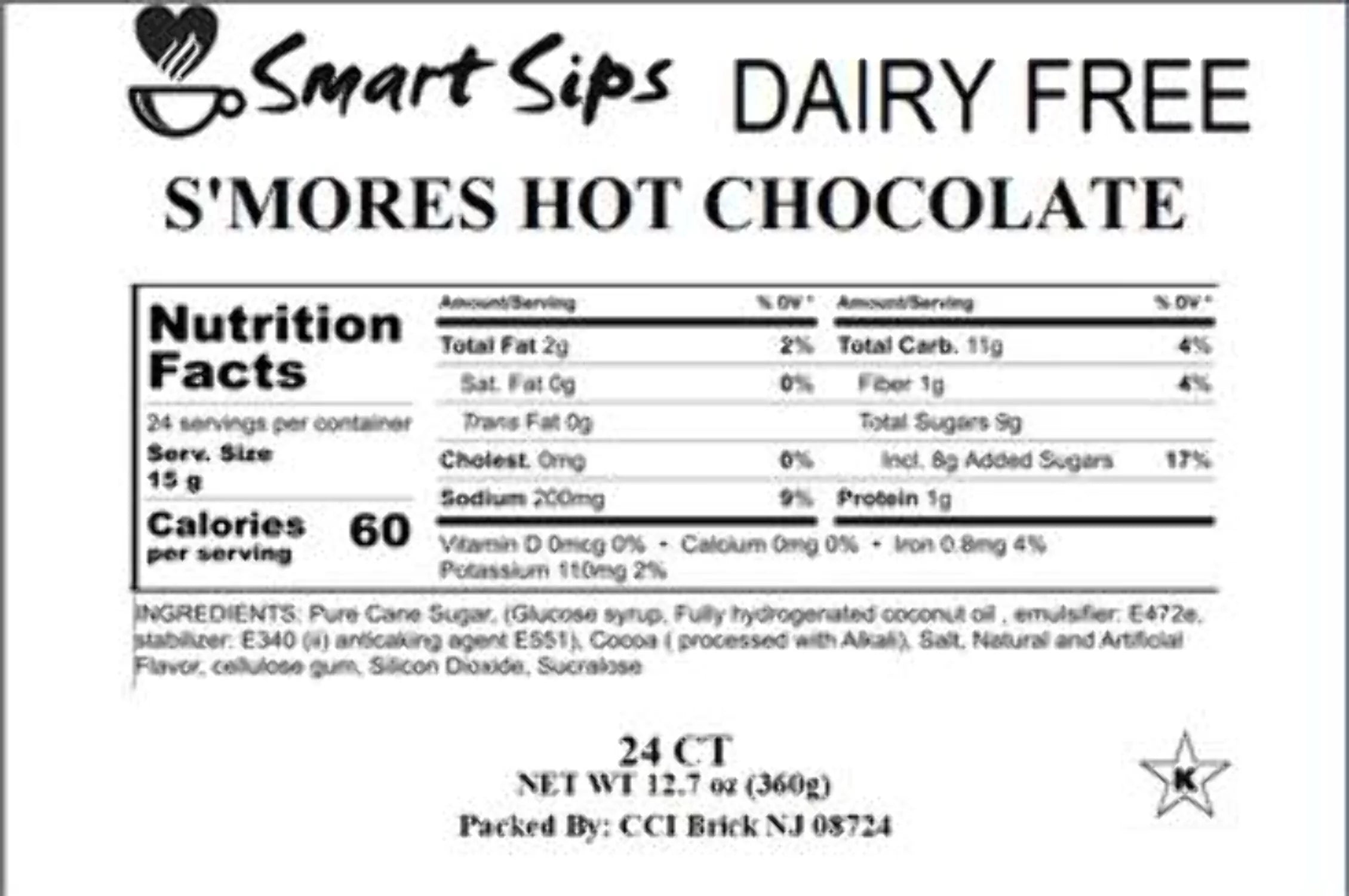 Smores Hot Chocolate Pods for Keurig, Lactose-Free Gourmet Hot Cocoa M369498