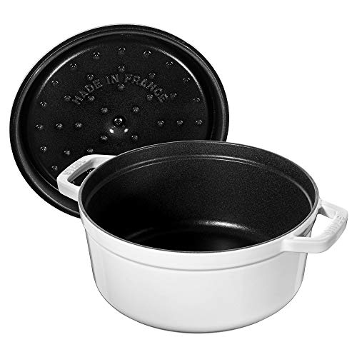 STAUB Cast Iron Dutch Oven 5.5-qt Round Cocotte, Black Matte P4487