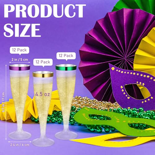 36 Pcs Plastic Champagne Flutes 4.5 oz Clear Toasting Glasses for Party V61372