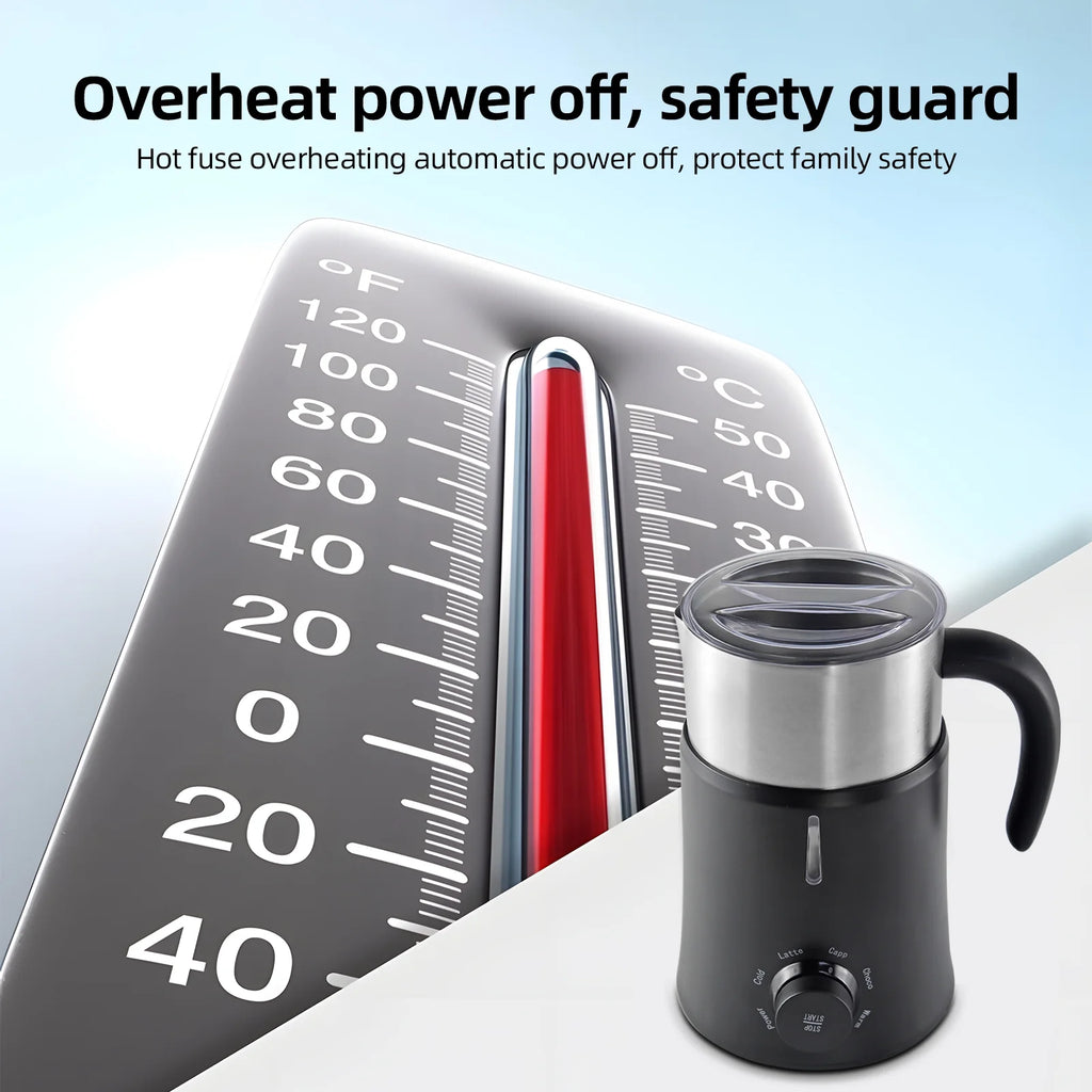 5 in 1 Electric Milk Frother 24oz Hot and Cold Foam Maker for Latte Q2083