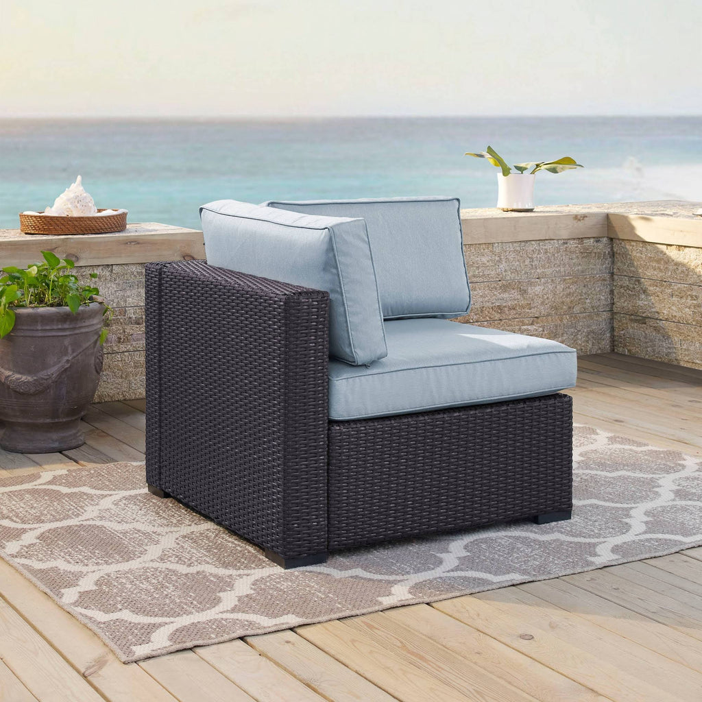 Crosley Brands Biscayne Outdoor Wicker Corner Chair Mist/Brown V633