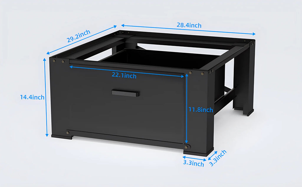 2 Pack Inlife Laundry Pedestals 28"x29" Stainless Steel Black V968