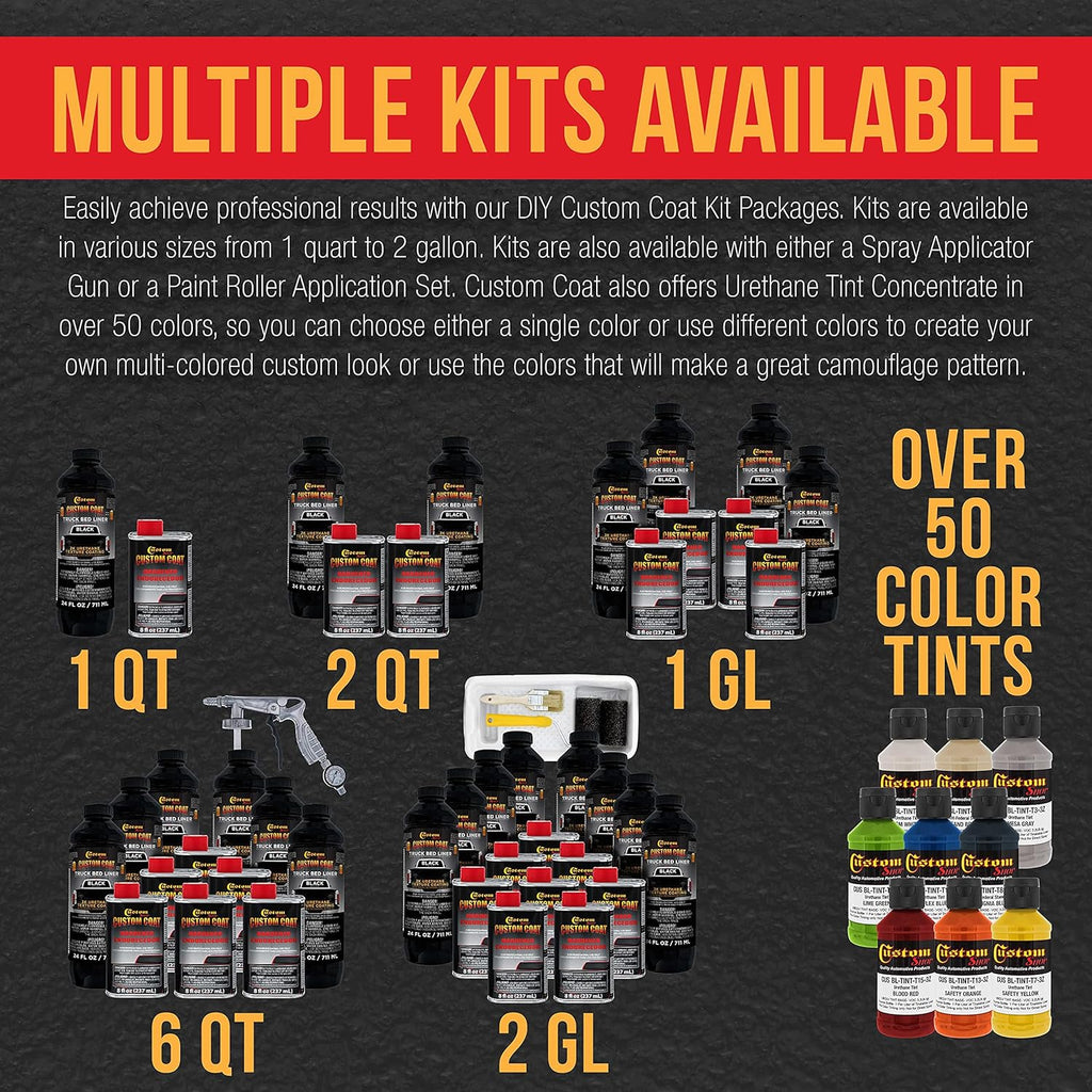 Custom Coat Black 1 Gallon Urethane Spray-On Truck Bed Liner Kit S930378