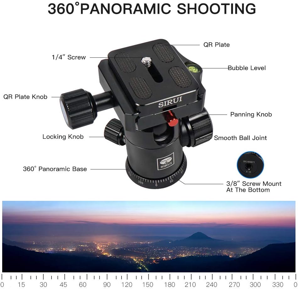 SIRUI Traveler 7C Carbon Fiber Tripod with E-10 Panorama Ball Head Z14729