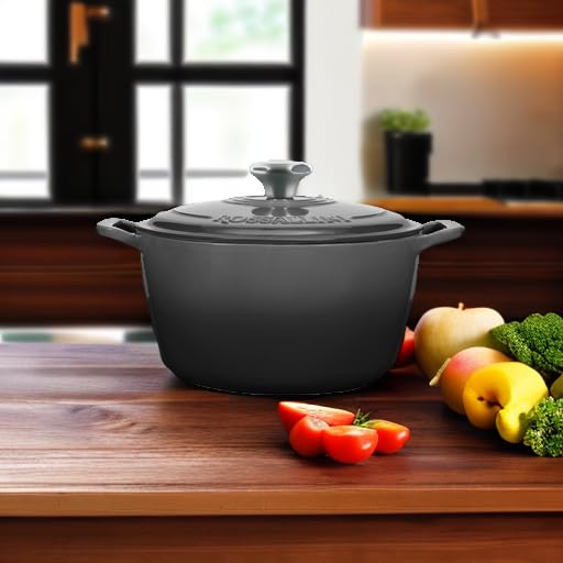 Signature Enameled Cast Iron Dutch Oven 5.5Q with Lid, Oyster Grey A277