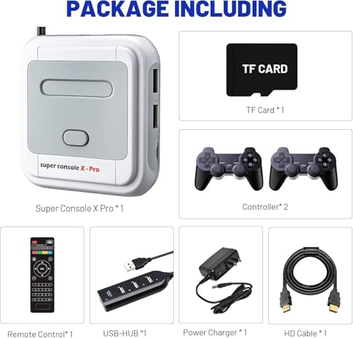 Kinhank Super Console X Pro Retro Game Console with 2 Wireless Controllers M563