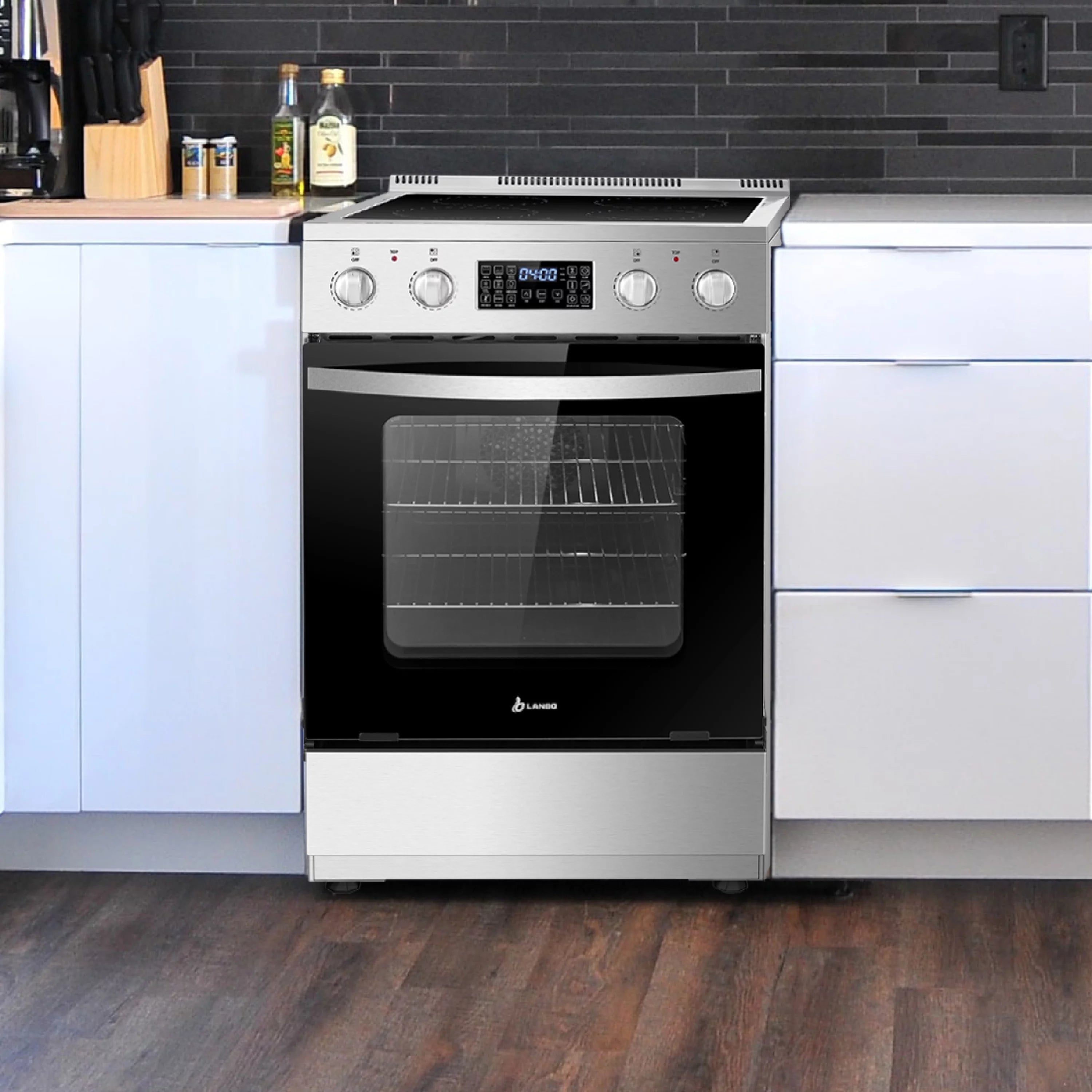 Lanbo 24 inch 2.9 Cu.ft Freestanding Electric Range with Air Fry and Convection Oven O961668