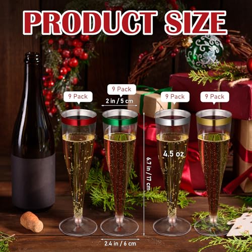 36 Pcs Plastic Champagne Flutes 4.5 oz Clear Toasting Glasses for Party V61372