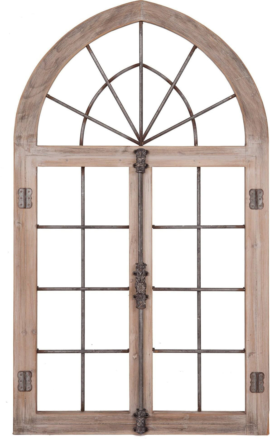 Patton Arched Cathedral Window Frame Wall Décor - Distressed Gray