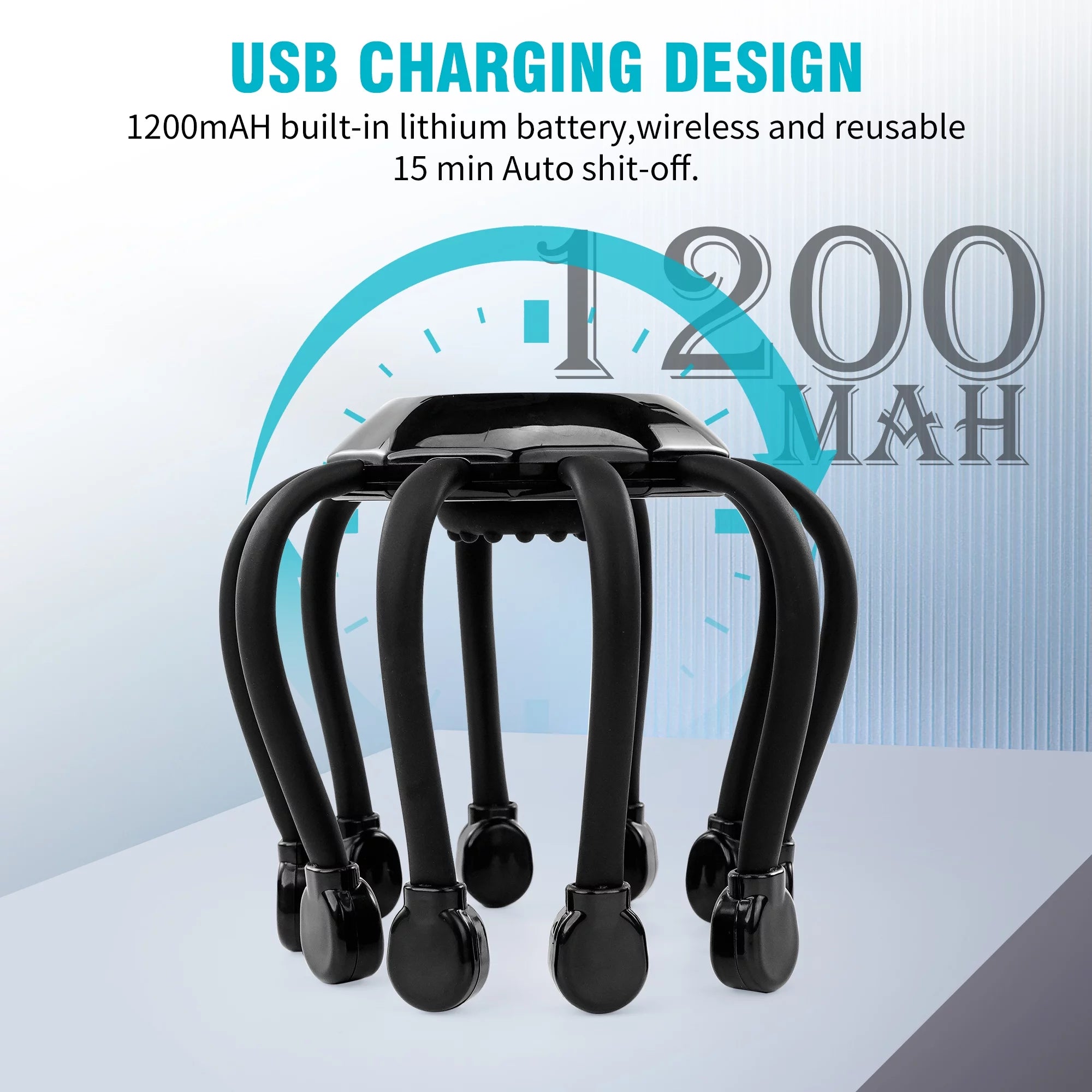 KEKOY Electric Scalp Massager, USB Charging, Black R621657