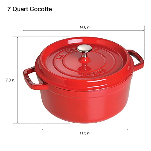 STAUB Cast Iron Dutch Oven 5.5-qt Round Cocotte, Black Matte P4487