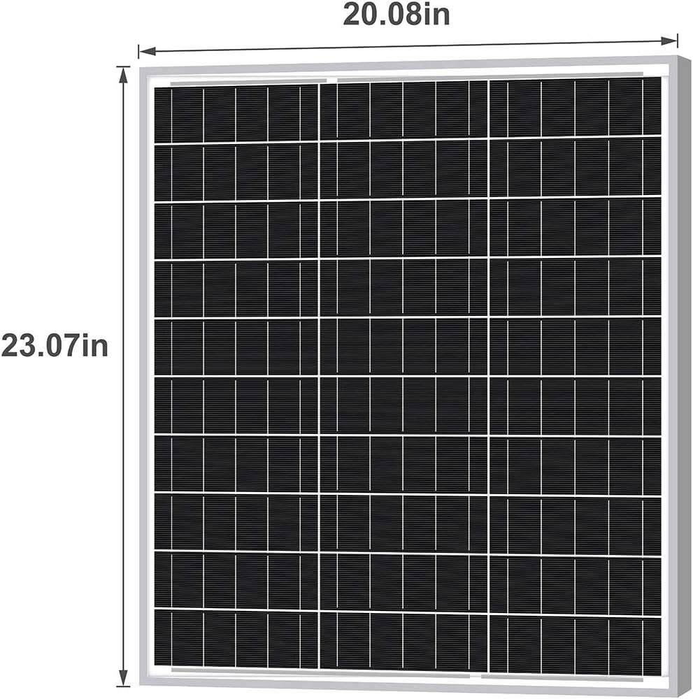 Newpowa 50W 12V Monocrystalline Solar Panel for RV Boat Camper H2550