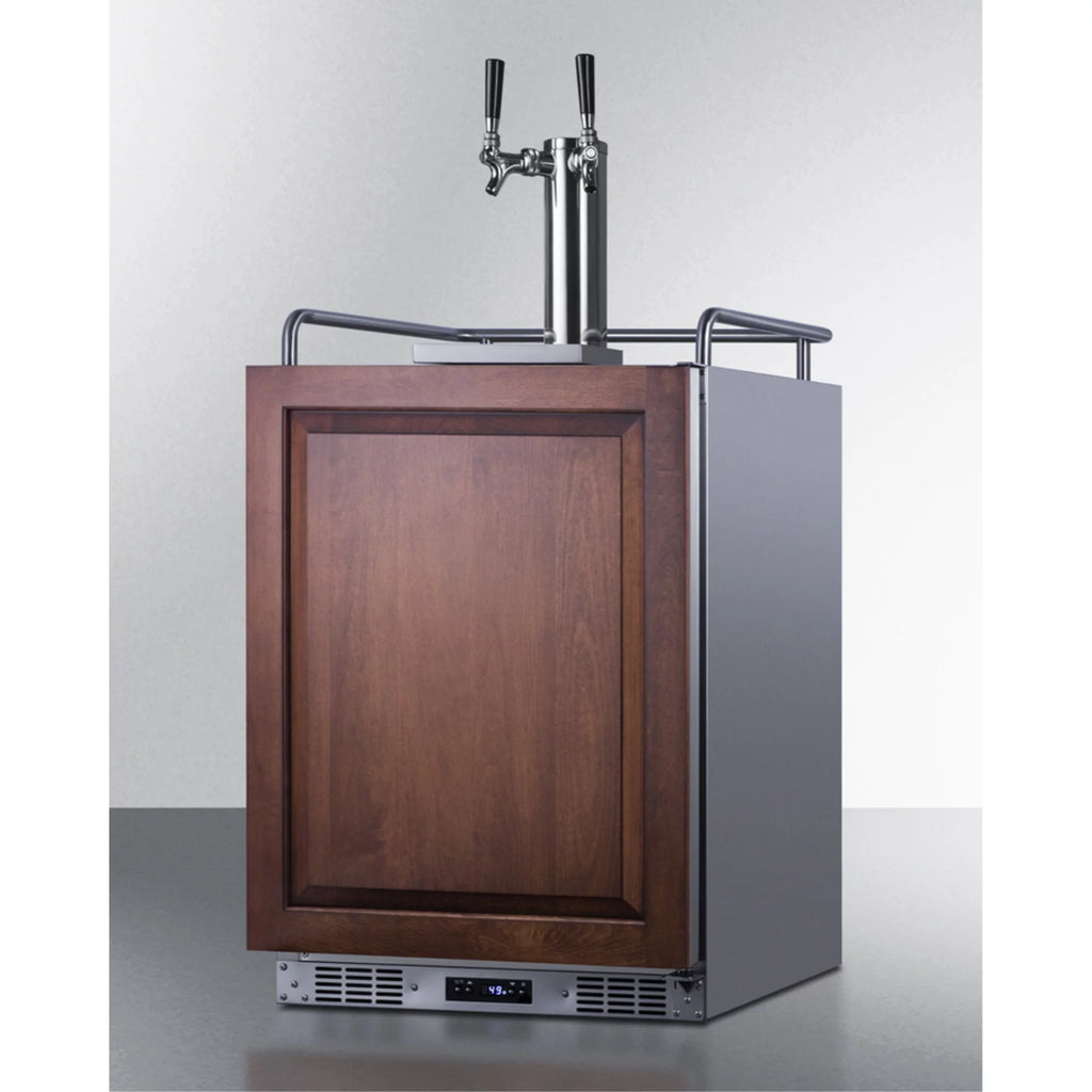 Built-in undercounter dual tap kegerator, stainless steel, panel-ready door O601