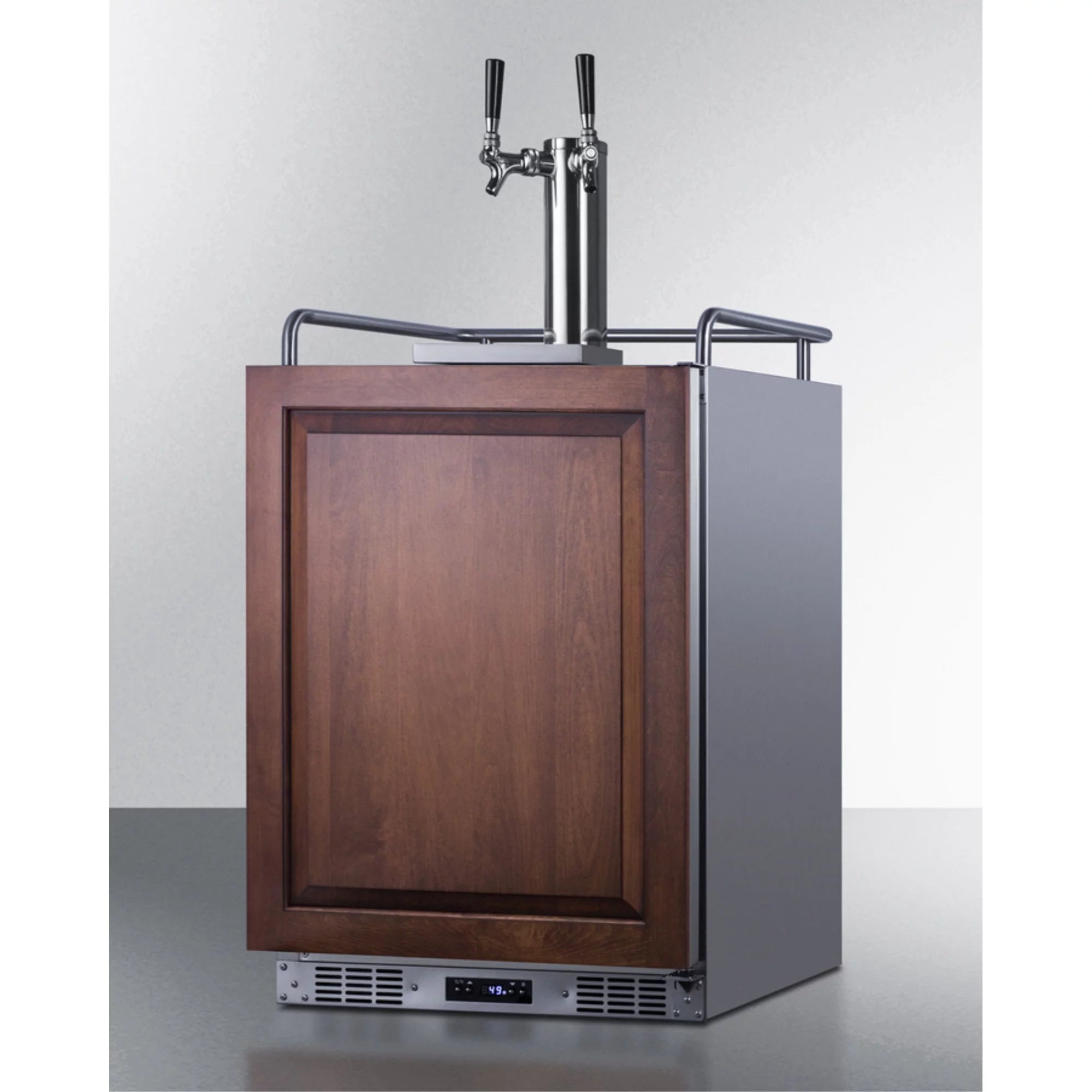 Built-in undercounter dual tap kegerator, stainless steel, panel-ready door O601