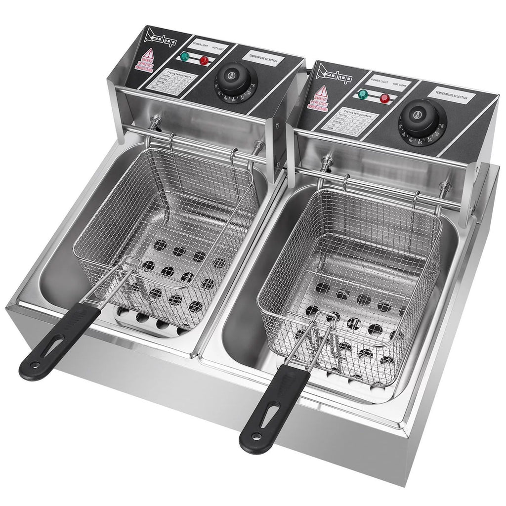 Electric Deep Fryer with 2 Stainless Steel Fry Baskets, 5000W, 12L A28092