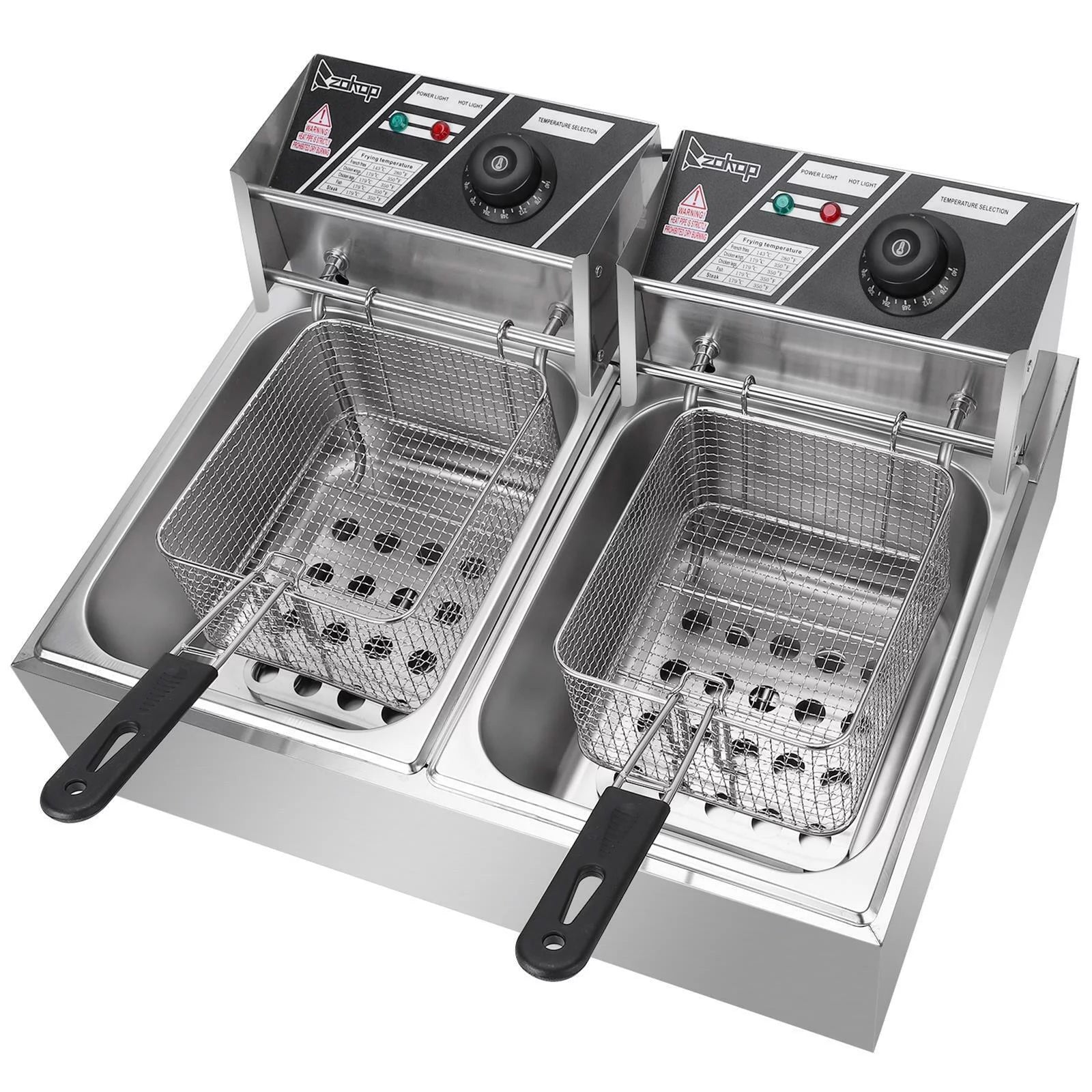 Electric Deep Fryer with 2 Stainless Steel Fry Baskets, 5000W, 12L A28092