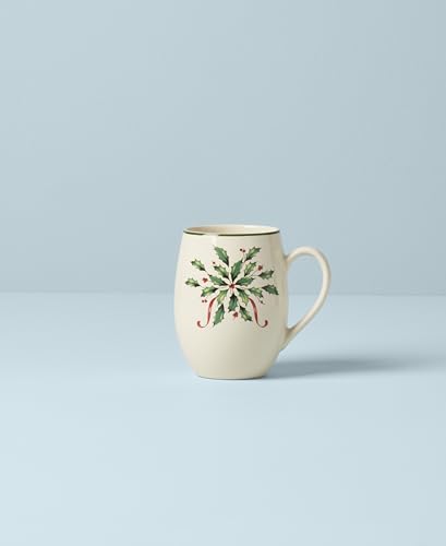 Lenox 18 Oz Stoneware Holiday Cocoa Mug, Red/Green D279