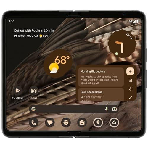 Google Pixel Fold Unlocked Android 5G Smartphone, 256 GB Obsidian (Renewed) K519965