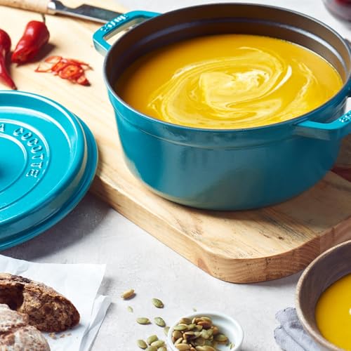 STAUB Cast Iron Dutch Oven 5.5-qt Round Cocotte, Black Matte P4487