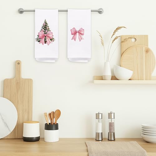 Christmas Tree Kitchen Towels - Neutral Christmas Hand Towels, 16 x 24 Inch V47794