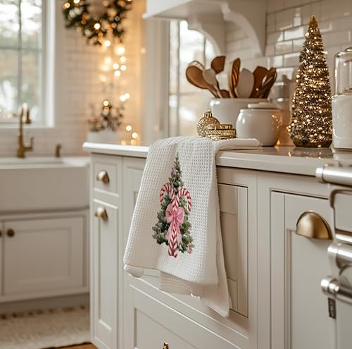 Christmas Tree Kitchen Towels - Neutral Christmas Hand Towels, 16 x 24 Inch V47794