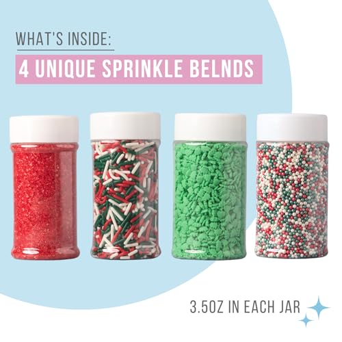 Sweets Indeed Christmas Sprinkles Mix 10.9 oz Holiday Blend O12924
