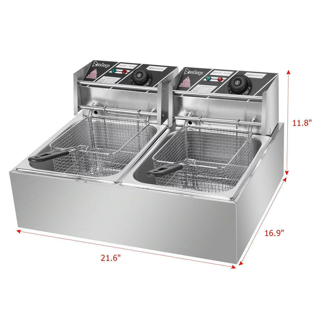 Electric Deep Fryer with 2 Stainless Steel Fry Baskets, 5000W, 12L A28092