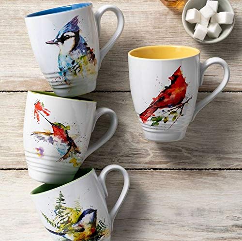 Dean Crouser Cardinal Watercolor Stoneware Mug 16 oz N1410