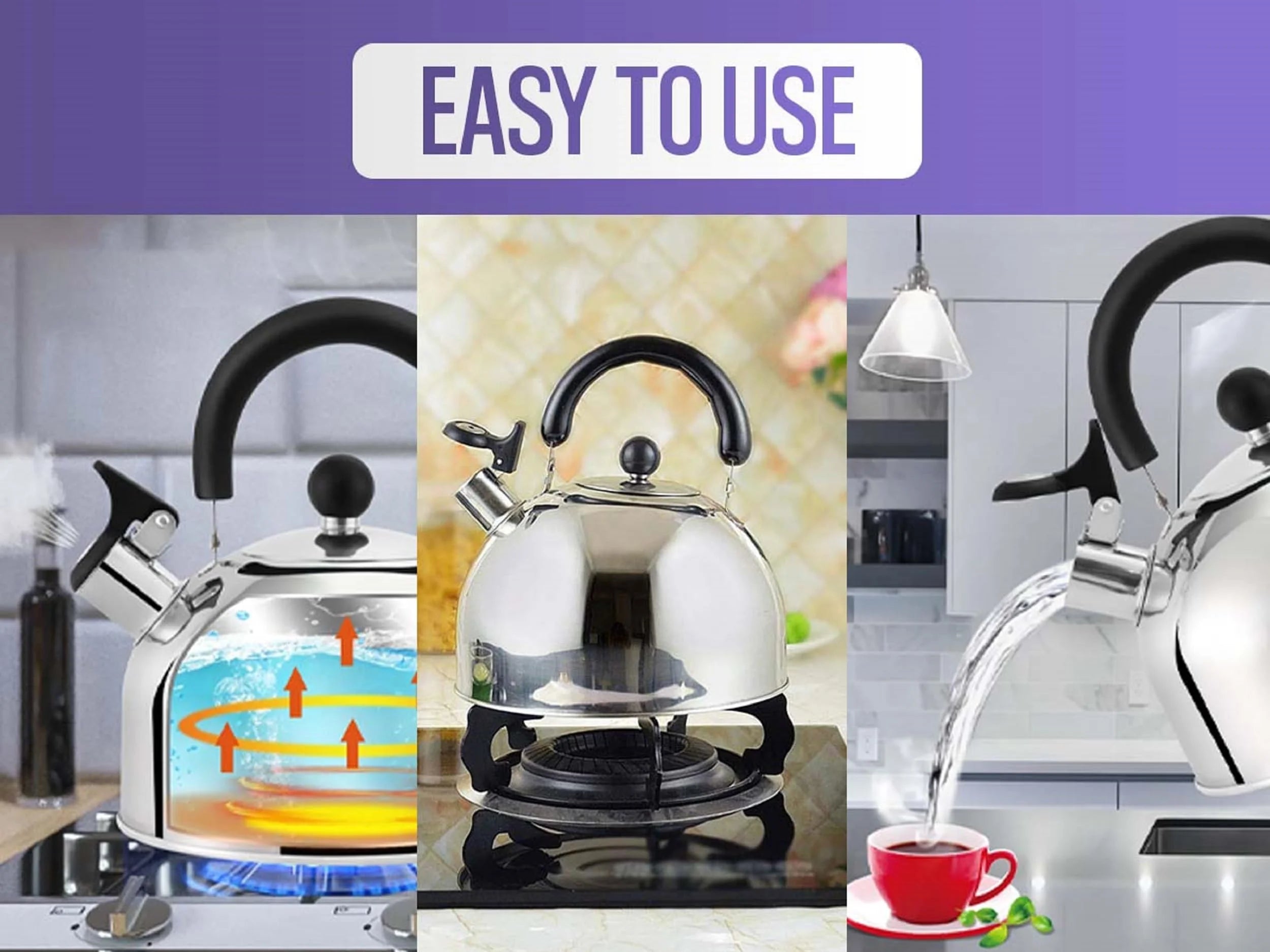YBM Home Stainless Steel Whistling Tea Kettle B46437