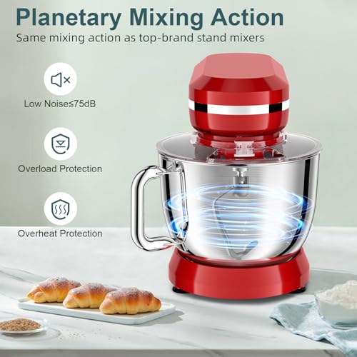 HOWORK Electric Stand Mixer 6.5QT Stainless Steel Bowl, Blue P383969