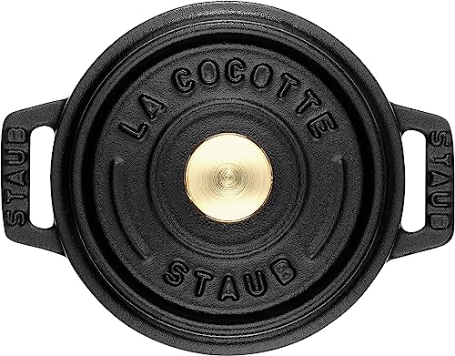 STAUB Cast Iron Dutch Oven 5.5-qt Round Cocotte, Black Matte P4487