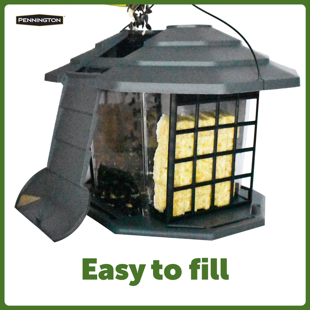 Pennington Earth Smart Gray Recycled Resin EcoBistro Wild Bird Hopper Feeder 2 Pack A51041