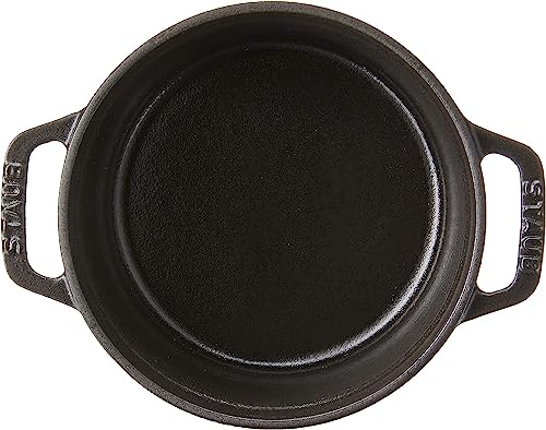 STAUB Cast Iron Dutch Oven 5.5-qt Round Cocotte, Black Matte P4487