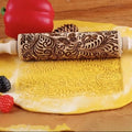 Floral Vine Embossed Rolling Pins for Cookies, Wooden Engraved Rolling Pins for Baking, Embossing Rolling Pins with Designs, Patterned Rolling Pin Decorative Springerle Mold Stamp Clay Pattern Roller