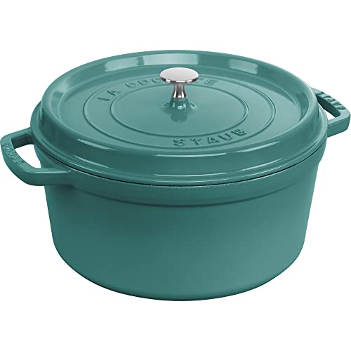 STAUB Cast Iron Dutch Oven 5.5-qt Round Cocotte, Black Matte P4487