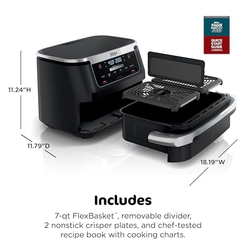 Ninja DZ401 Foodi 10 Quart DualZone XL 2-Basket Air Fryer, Grey L260