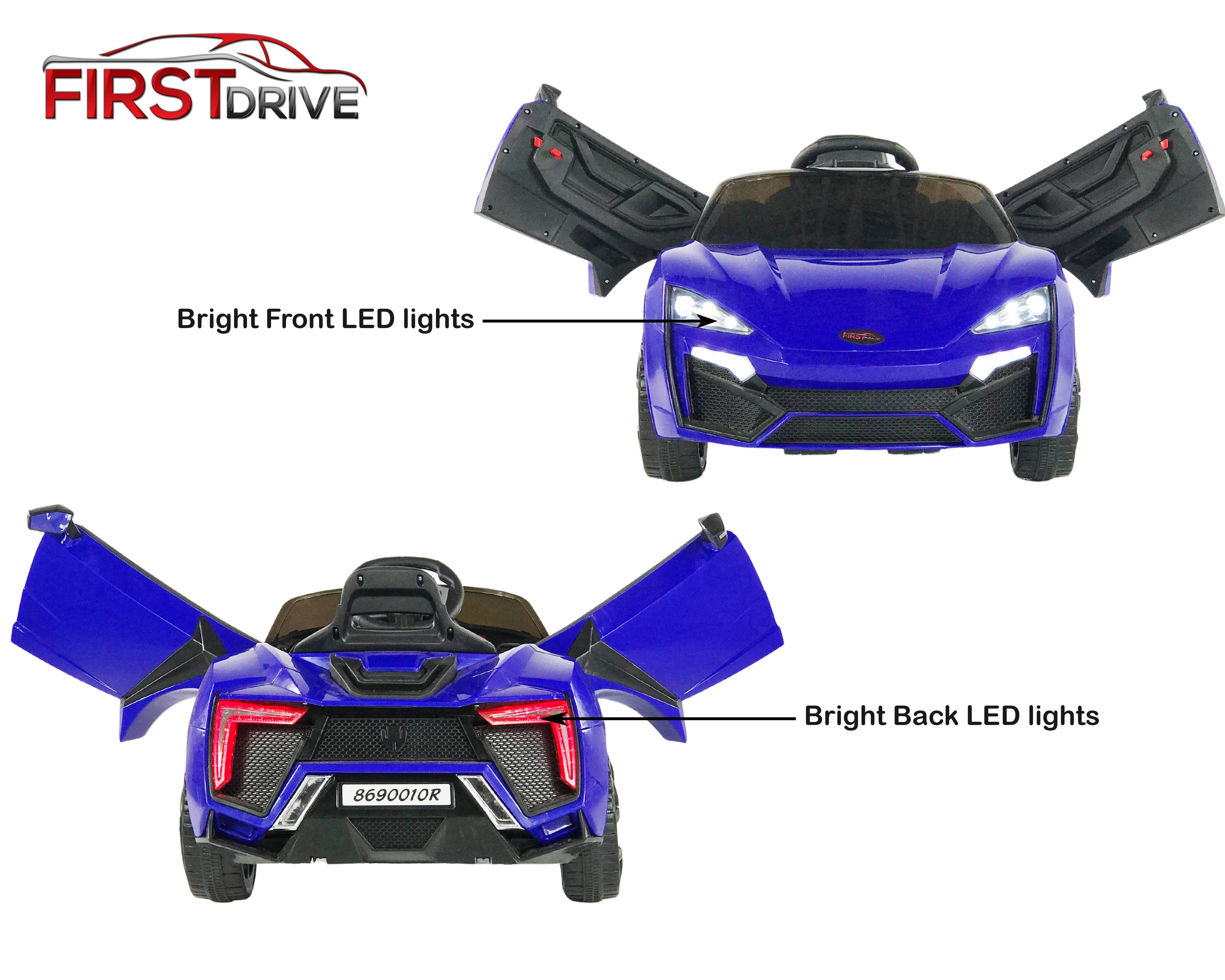 First Drive Lykan Hypersport Style Blue 12V Kids Ride On Car with Remote K15732