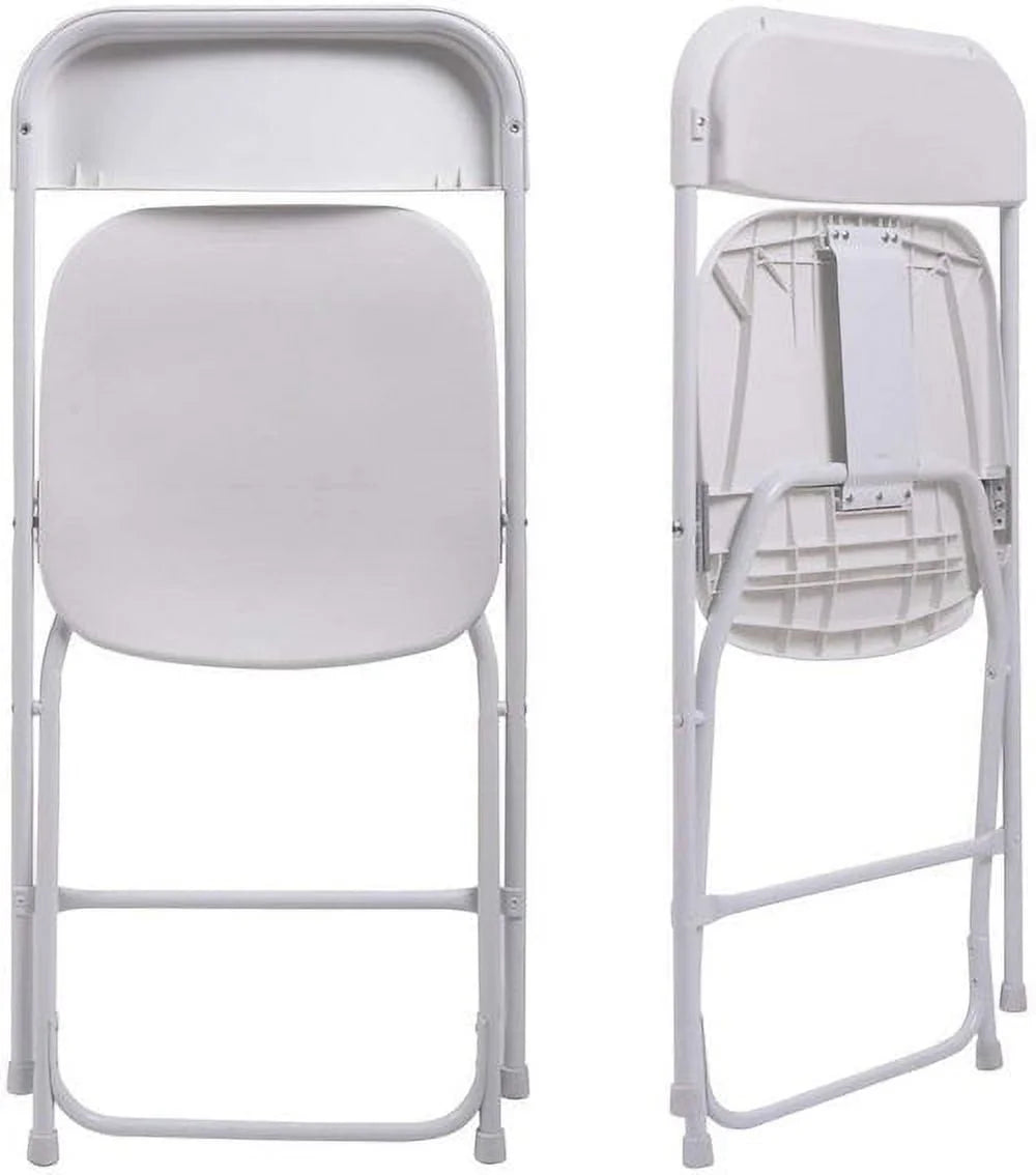 10 Pack White Plastic Folding Chairs for Wedding Banquet Party E229219