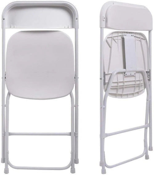 10 Pack White Plastic Folding Chairs for Wedding Banquet Party E229219