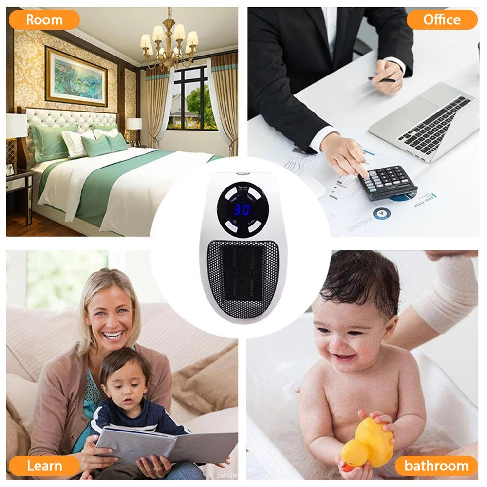 Ponyta 500W Plug-in Space Heater with Thermostat & Timer E861