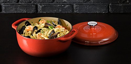 Lodge 6 Quart Enameled Cast Iron Dutch Oven with Lid, Indigo A835868