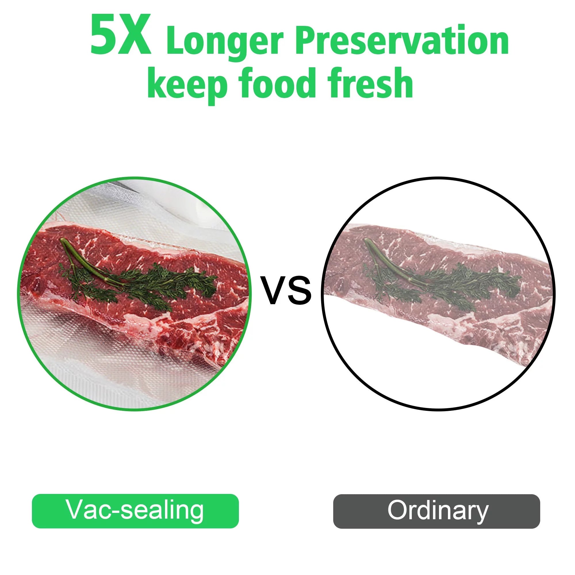 Food Vacuum Sealer Machine with Dry and Moist Modes, Starter Kit with Bags and Roll G171214