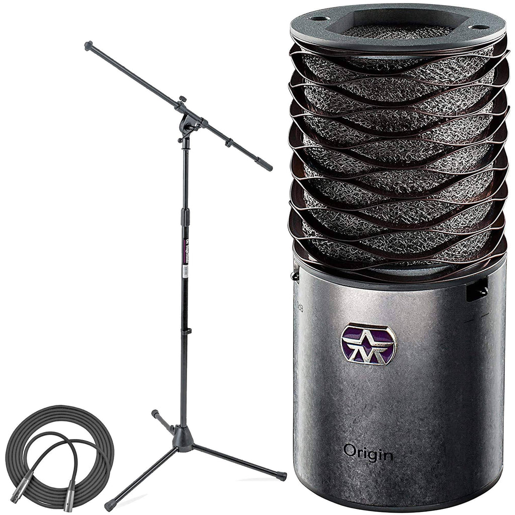 Aston Microphones Origin Large Diaphragm Cardioid Condenser Microphone + On-Stage Euro Boom Mic Stand + Mic Cable