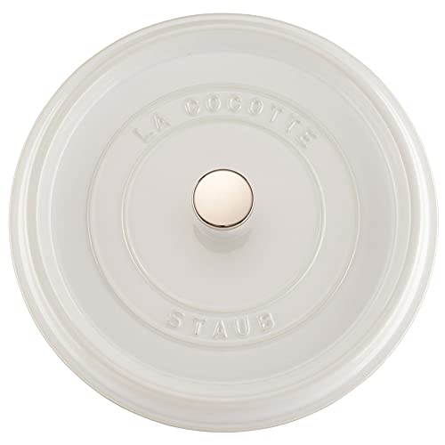 STAUB Cast Iron Dutch Oven 5.5-qt Round Cocotte, Black Matte P4487