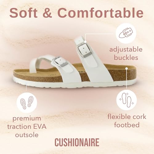 CUSHIONAIRE Women's Luna Cork Footbed Sandal I795
