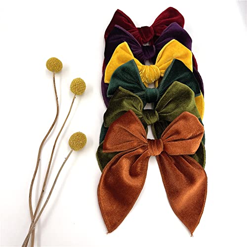 Large Velvet Fable Bow Hair Clips for Baby Girl Toddler Kids Women 12 PCS X8357